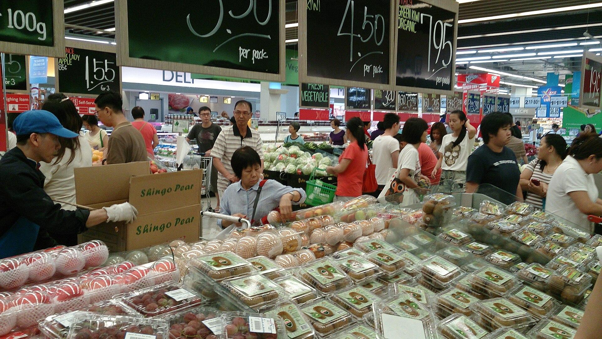 NTUC FairPrice supermarket aisle — grocery format reference for Jurong East picks