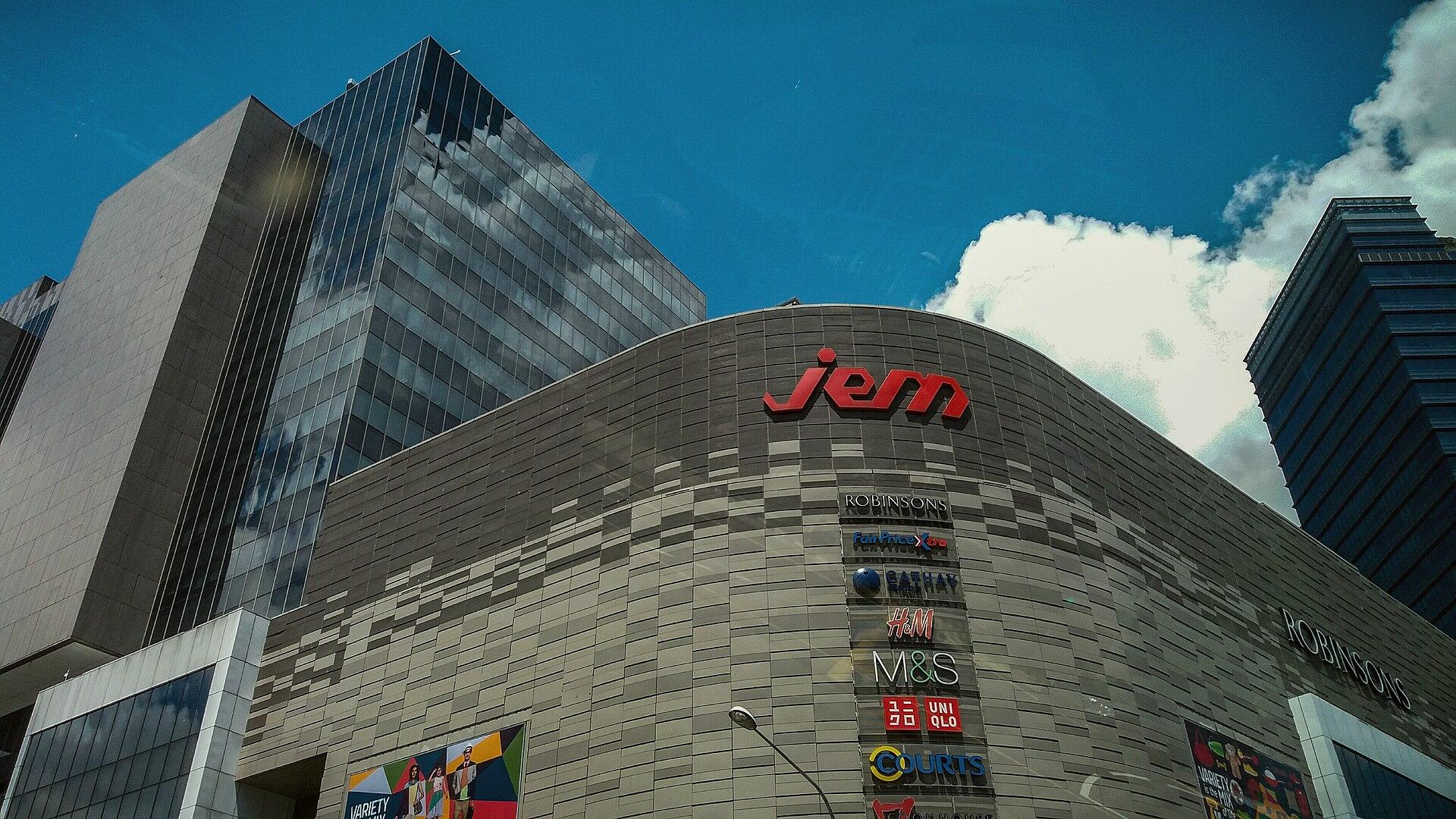 JEM shopping mall at Jurong East with Westgate tower behind