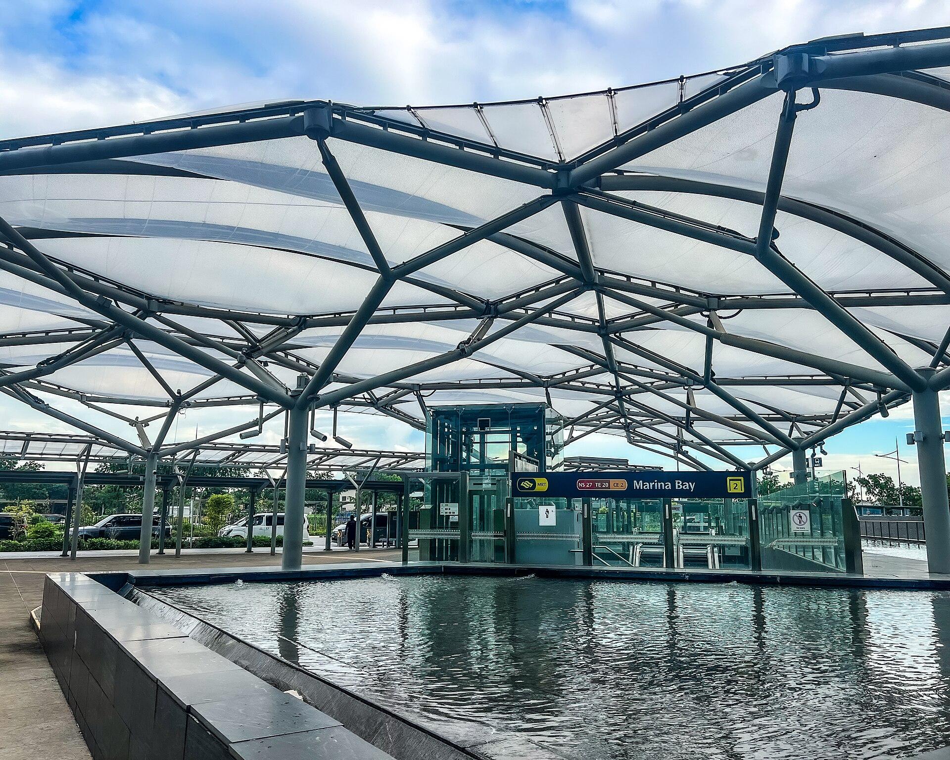 Marina Bay MRT Station Exit 2 — waterfront interchange access